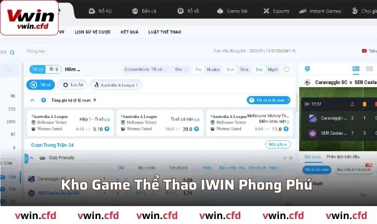 Kho Game Thể Thao VWIN Phong Phú Bậc Nhất Thị Trường